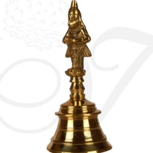 Brass Puja Bell Bells with Lord Hanuman Indian Mani 4.5 inches