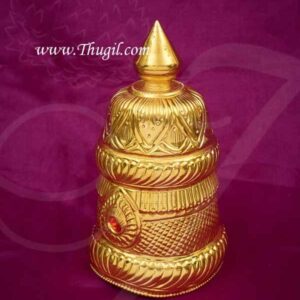 Kiredam Medium Size For Gods Full Round Crown Gold Plated 5 Inches