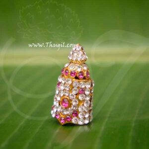 Kireedam Full Crown Stone Small Mukut For Hindu God Goddess 1 Inches
