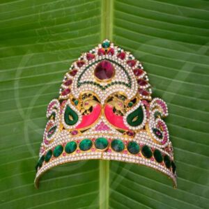 Mukut Peacock Design For Hindu Deity Sai Baba Half Kreedam 6 inches