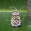 Kireedam Blue Stones Small Mukut for Statues Deity Full Crown 3 Inches