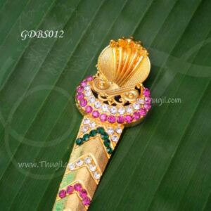 Naga Sword 4 Inches Multicolour Stone Astras Gold Polish Balaji Weapon for Deity Decor