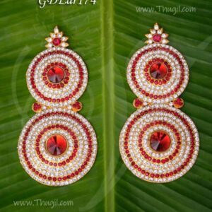 Karna Patham Hindu Idol Goddess Stone Ear Ring Jewellery 3 inches