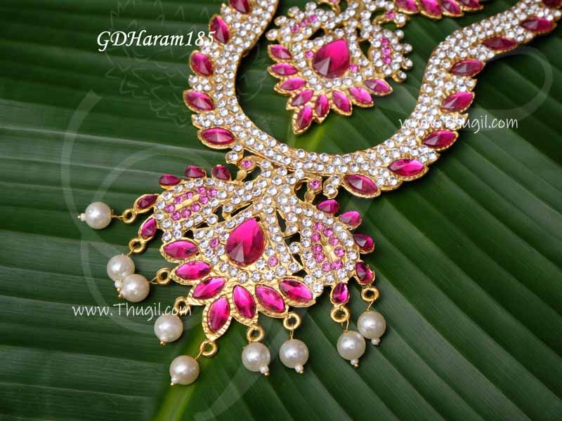 Haram 2 Step Medium Necklace for Hindu Idols Statues 6 inches