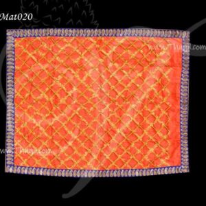 Cloth Spread Puja Aasan Orange Mat God for Decorations 28 x 38 inches