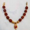 Small size deity rudraksha with Gold Beads Necklace Jewellery for Lord Shiva 3.5 Inches