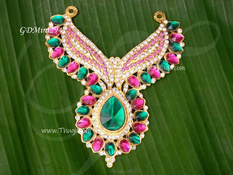 Short Necklace Stone Mala for Hindu Medium Size Idols 5 inches