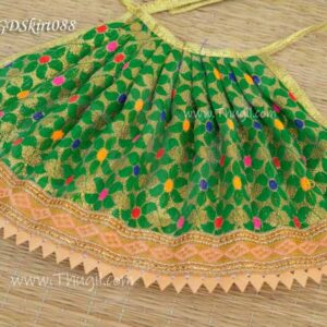 Skirt Green Pavadai and Stole Vastra for Goddess Idols Statues 9 inches