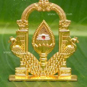 Lord Murugan Saravana Vel with Peacock Gold Arch 2.3 Inches
