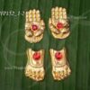 Hastham Patham Small Size Deity Idol Palm Feet Decorations Gold Colour 1.2 Inches