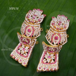 Hastham Patham God Decoration Jewellery Palm Feet Pink 2.5 Inches