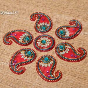 Kolam Rangoli Colourful Indian Home Easy to store 7 pieces