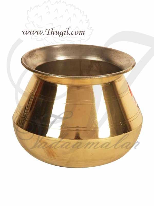 1/2 liter Brass Sombu Cooking Utensil Milk Boiling Pongal Pot 5 inches