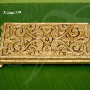 Pedam Rectangle Small Brass Pedestal For Idols 3 inches x 1.5 inches