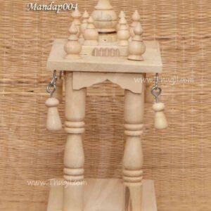 Wooden Puja Small Mandap Mandir For Idols Statues 10 inches