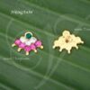 Mukuthi Nath White Pink Stone Nose Studs for Goddess 2 x 0.5 inches