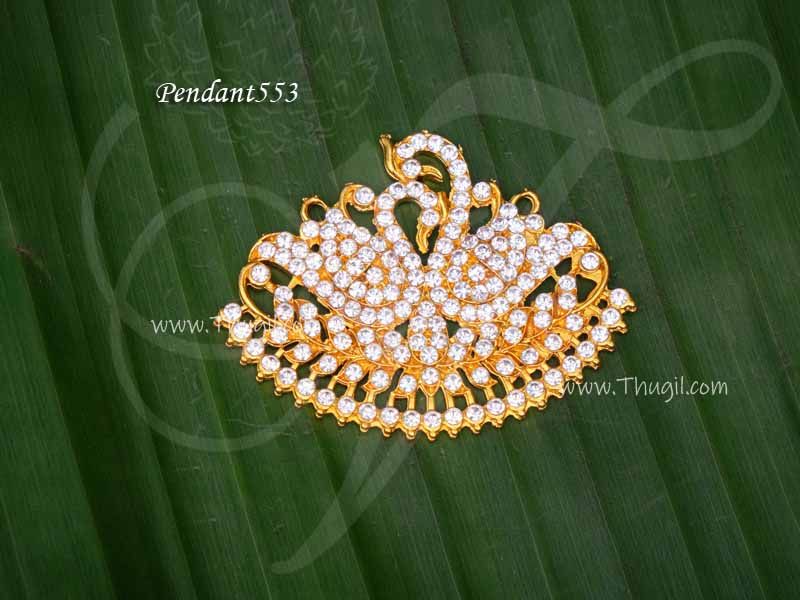 Pendant Swan Dollar White Stone Locket 2 Inches