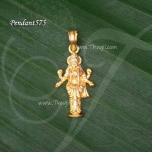Lakshmi Small Size Pendant Micro Gold Plated Dollar 1.2 inches