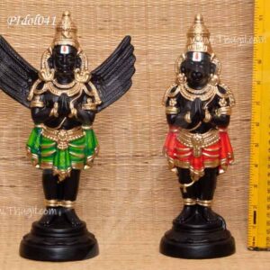 Vishnu Hanuman Garuda Paper Mache Statue 11 inches x 2 dolls