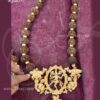 Long Rudraksha Beads with Kemp Stone Nataraja Pendant 20 Inches