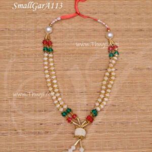Garland for Small Idols Statue Pearls Beads Maala 10 Inches x 2