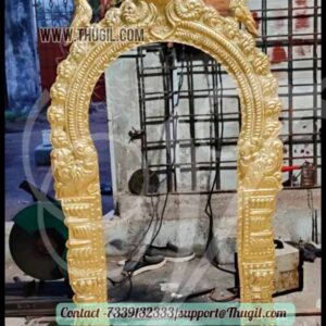 Large Prabhavali Brass Thiruvachi for Hindu Temple Sanctum 4.5 feet