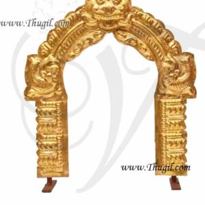 Small Prabhavali Brass Thiruvachi for Hindu Temple Sanctum 1.5 feet