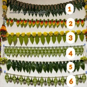 Mango Leaf Design India Cloth Toran Tapestry Doorway Decorations 1 meter