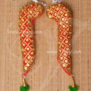 Vagamalai Red Bhujalu Shoulder Decorations Thomala Pooja 10 Inches