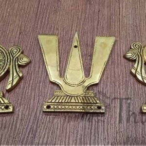 Shanku Chakra Thiru Namam Wall Hanging Home Decorations Pure Brass 6 inches