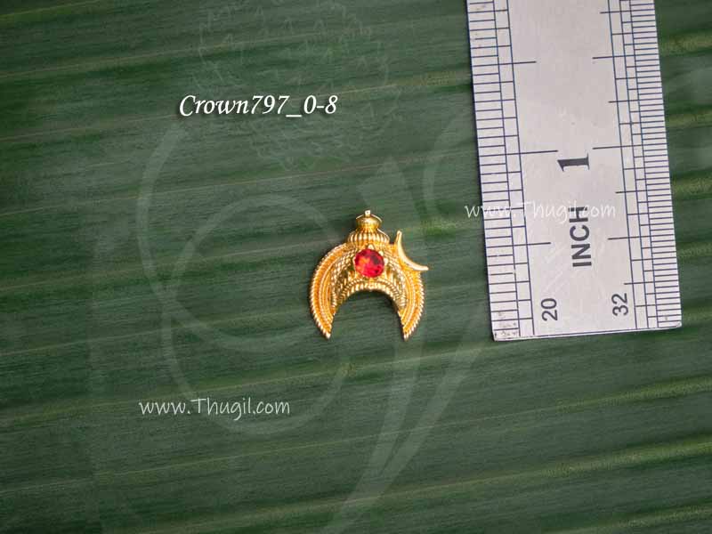 Siva Lingam Kireedam Small Size Gold Plated Mukut Idols 0.8 Inches