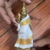 Saree Small Size for Goddess Idols White With Gold Border