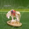Cow Calf Kamathenu White Ceramic Gift Items 2 inches