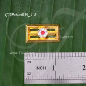 Tripundra Jewellery Thiruneer Pattai Shiva Gold Colour Length - 1.1 Inches