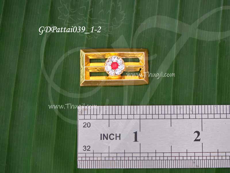Tripundra Jewellery Thiruneer Pattai Shiva Gold Colour Length - 1.1 Inches