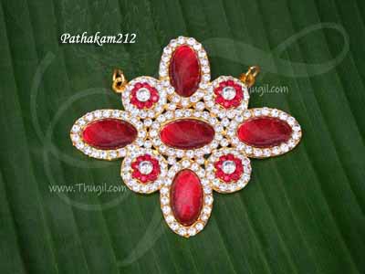 Pathakam Perumal Red Plus Dollar Hindu Idol Large Balaji 4.2 inches