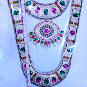 Haram 2 Step Large Necklace for Hindu Idols Statues 20 inches