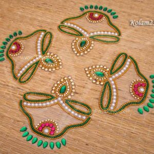 Kolam Lamp Colourful acrylic Indian Home Floor Decoration 4 pieces