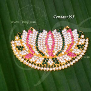 Pendant Lotus Dollar Thamarai Kamal Stone Locket 2 Inches