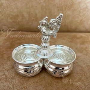 German Silver Chandan Kumkum Wedding cup Set 2 pcs
