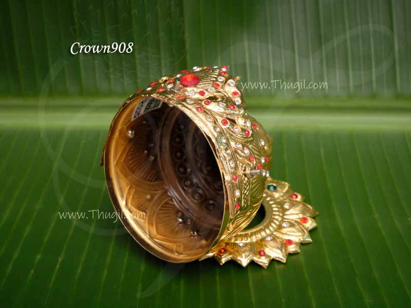 Crown908-Gold-Mukut-For-God-Decorations Gold-Mukut-For-God-Decorations