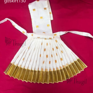Skirt Vastra White Pavadai for Statues Saree Style Height 6 Inches