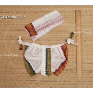 White Panjakajam Dhothi For Hindu God Shringhar 4-13 inches