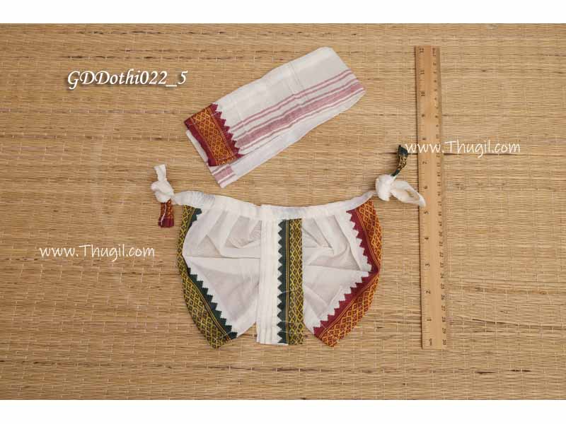White Panjakajam Dhothi For Hindu God Shringhar 4-13 inches